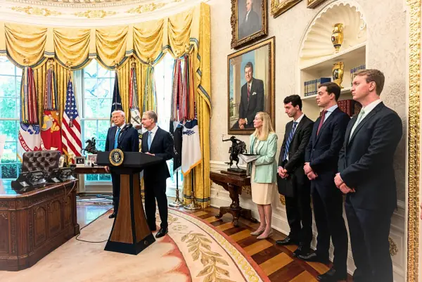 President Trump at the Oval Office swearing-in of SEC Chair Paul Atkins
